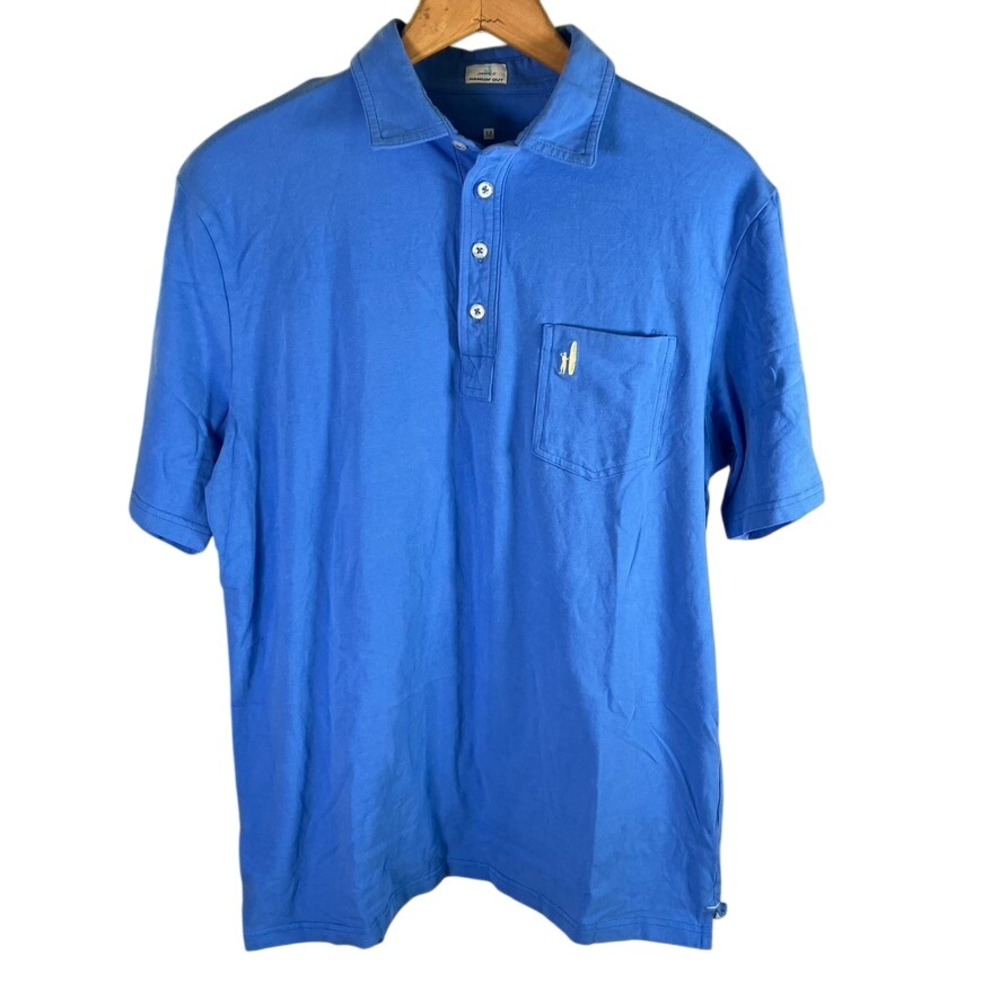 Johnnie O Hangin Out Polo Shirt Mens Medium Riptide Blue‎ Short Sleeve Casual